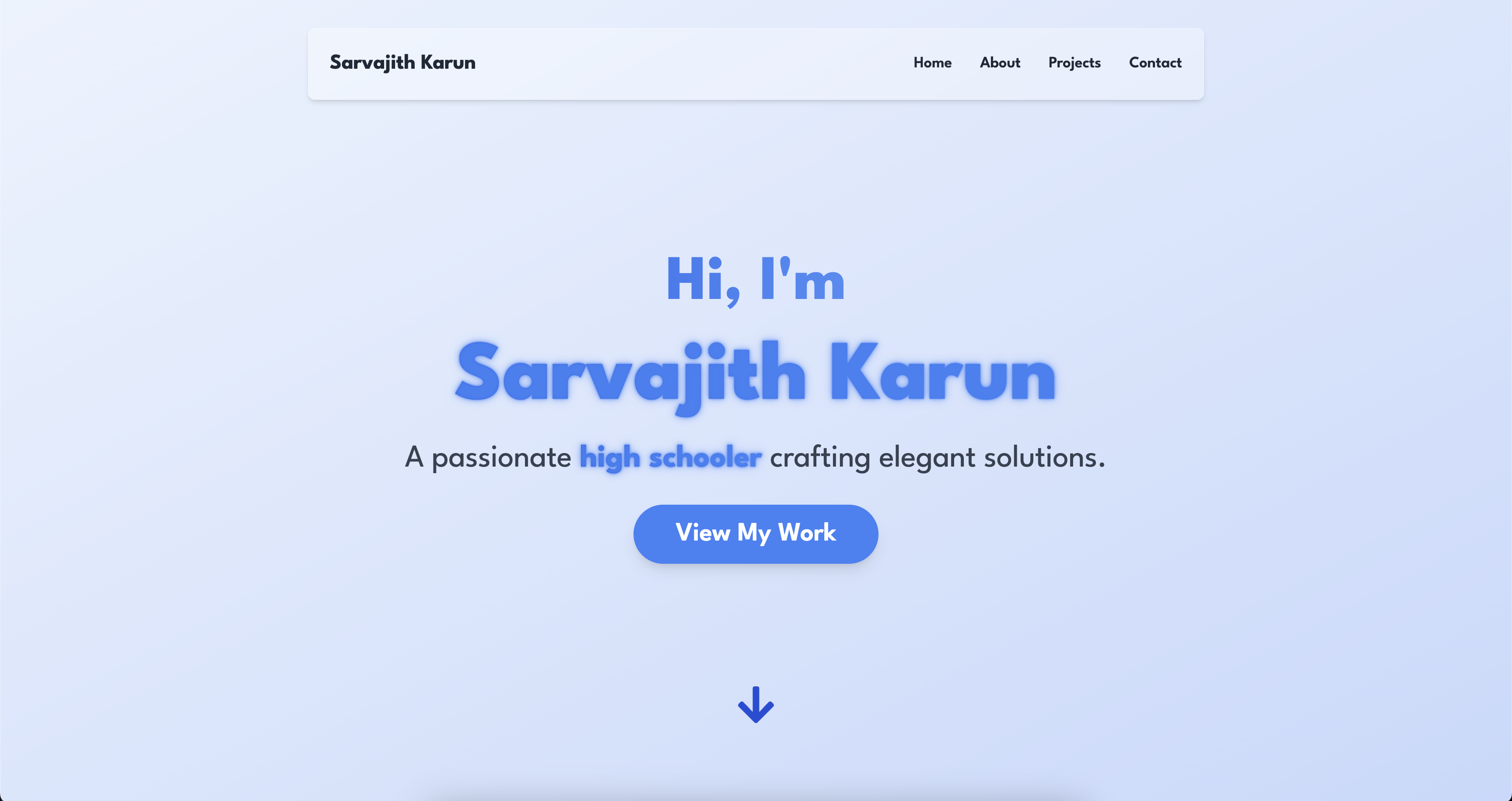 Sarvajith Karun Portfolio Website